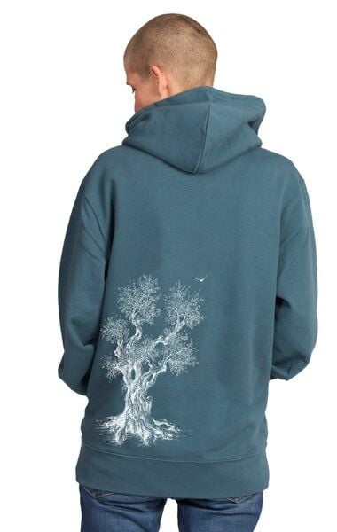 Life-Tree Hoodie aus Biobaumwolle Fairwear für Damen "Olive Tree" in Dark Blue von Life-Tree
