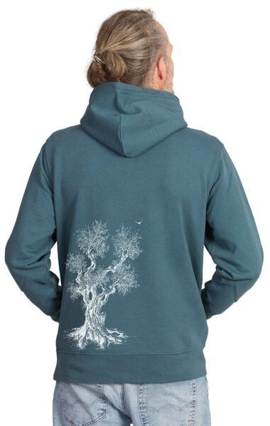 Life-Tree Hoodie aus Biobaumwolle Fairwear für Herren "Olive Tree" in Dark Blue von Life-Tree