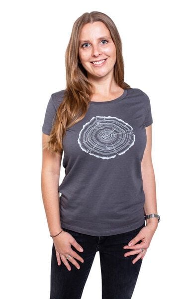 Life-Tree Modal Shirt Fairwear für Damen "Treeslice" in Anthrazit von Life-Tree