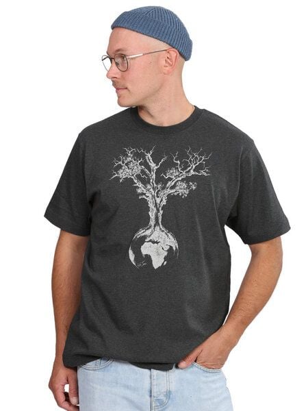 Life-Tree Organic Fairwear Heavy Shirt Men Dark Heather Grey Weltenbaum von Life-Tree