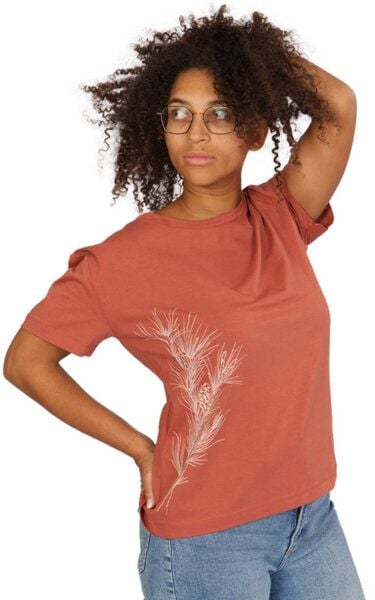 Life-Tree Organic Fairwear Loose Fit Shirt Women Herritage Brown Pine Branch von Life-Tree