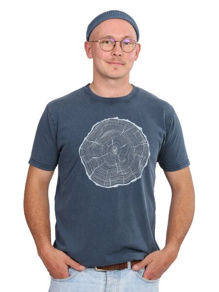 Life-Tree Organic Fairwear Shirt Men Stone Washed Blue BigSlice von Life-Tree