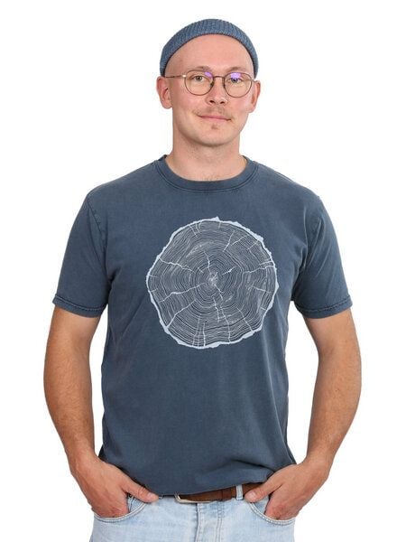 Life-Tree Organic Fairwear Shirt Men Stone Washed Blue BigSlice von Life-Tree