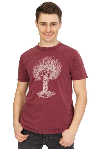 Life-Tree Organic Fairwear Shirt Men Stone Washed Red Treehugger von Life-Tree