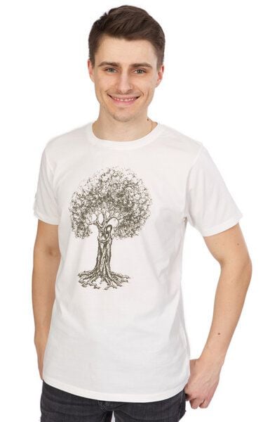 Life-Tree Organic Fairwear Shirt Men Stone Washed White Treehugger von Life-Tree