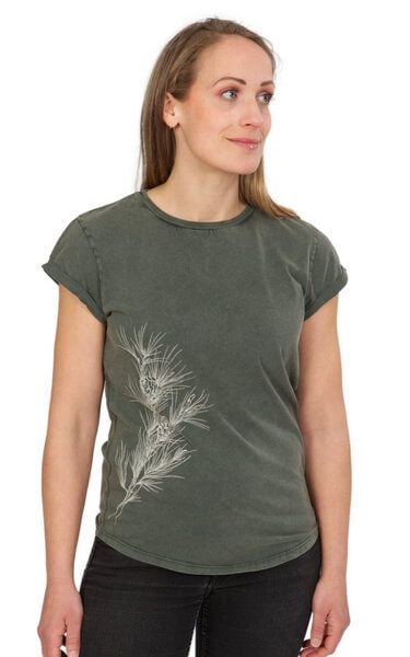 Life-Tree Organic Fairwear Shirt Women Washed Green Pine Branch von Life-Tree