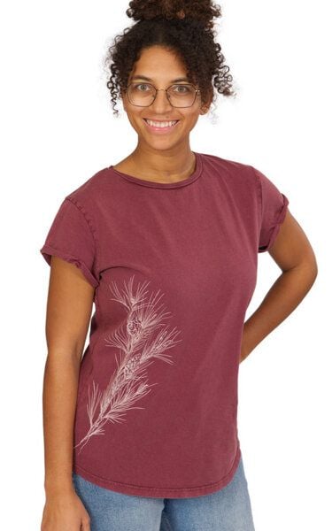 Life-Tree Organic Fairwear Shirt Women Washed Red Pine Branch von Life-Tree