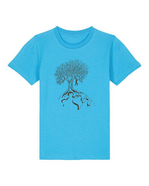 Life-Tree Shirt aus Biobaumwolle Fairwear für Kids "Hanging On" in verschiedenen Farben von Life-Tree
