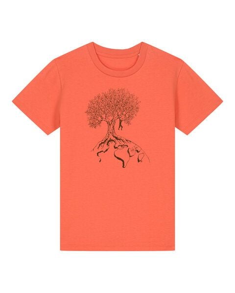 Life-Tree Shirt aus Biobaumwolle Fairwear für Kids "Hanging On" in verschiedenen Farben von Life-Tree