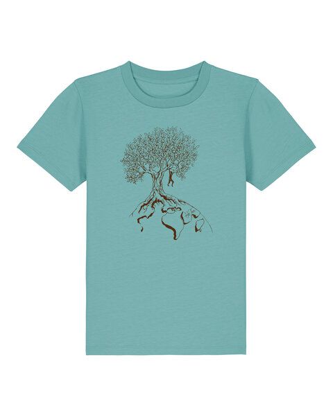 Life-Tree Shirt aus Biobaumwolle Fairwear für Kids "Hanging On" in verschiedenen Farben von Life-Tree