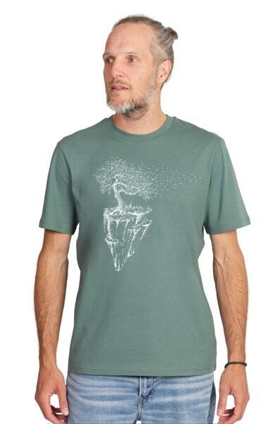 Life-Tree Shirt aus Biobaumwolle für Herren "Maple Island" in Natural Raw/Green Bay/Desert Dust von Life-Tree