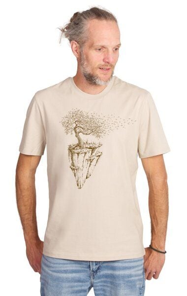 Life-Tree Shirt aus Biobaumwolle für Herren "Maple Island" in Natural Raw/Green Bay/Desert Dust von Life-Tree