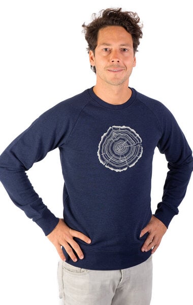 Life-Tree Sweater aus Biobaumwolle Fairwear für Herren "Treeslice" in Denim Blue von Life-Tree