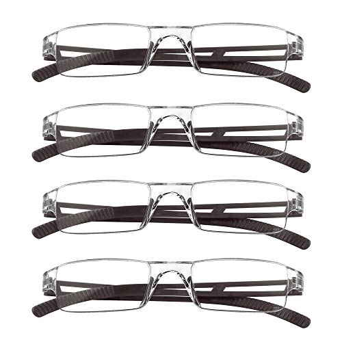 LifeArt Lesebrillen, Blaulicht-Blockierbrille, Computer-Lesebrille für Damen und Herren, Brillengestell mit rechteckigem Mode-Design (Braun, 2.00) von LifeArt