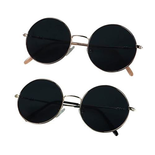 2-Pack Vintage Runde Sonnenbrille für Männer und Frauen UV400 Schutz Outdoor Schatten mit Gold+Rose Gold +1,25 Vergrößerungsrahmen von LifeArt