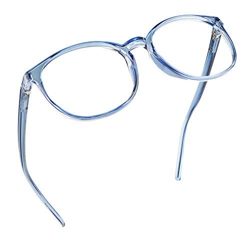 LifeArt Blue Light Blocking Brille, Anti Eyestrain, Computer Lesebrille, TV Brille für Frauen Männer(Hellblau,0.25 Vergrößerung) von LifeArt