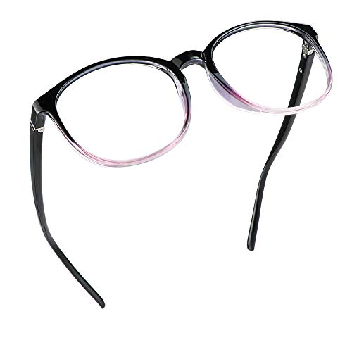 LifeArt Blue Light Blocking Brille, Anti Eyestrain, Computer Lesebrille, TV Brille für Frauen Männer(schwarz Lila,1.75 Vergrößerung) von LifeArt