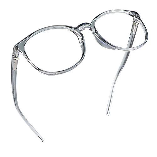 LifeArt Blue Light Blocking Brille, Anti Eyestrain, Computer Lesebrille, TV Brille für Frauen Männer(Klar grau,0.75 Vergrößerung) von LifeArt