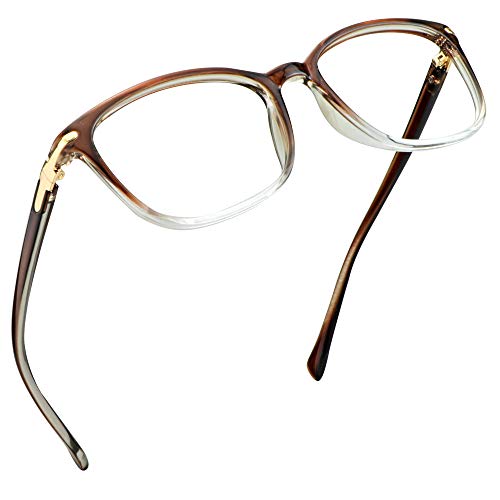 LifeArt Blaulicht-Schutzbrillen, Computer-Lesebrillen, Spielbrillen, TV-Brillen für Frauen, Männer, Blendschutz (Transparentes Braun, 0.75 Vergrößerung) von LifeArt