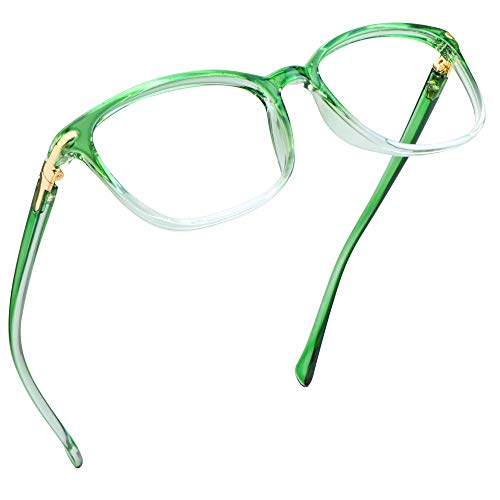 LifeArt Blaulicht-Schutzbrillen, Computer-Lesebrillen, Spielbrillen, TV-Brillen für Frauen, Männer, Blendschutz (Transparentes Grün, 4.00 Vergrößerung) von LifeArt