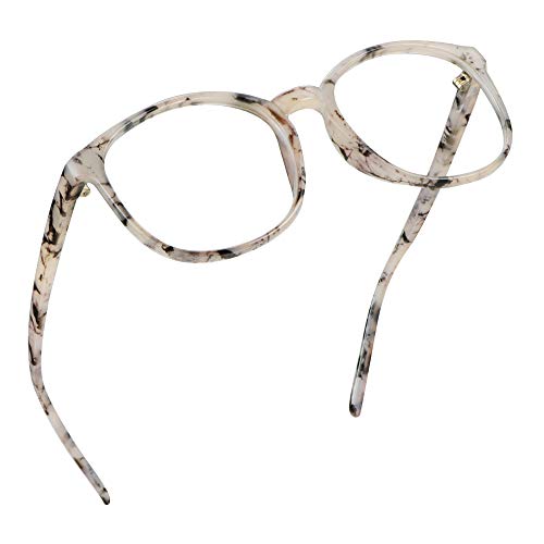 LifeArt Blue Light Blocking Brille, Anti Eyestrain, Computer Lesebrille, TV Brille für Frauen Männer(Marmor,1.50 Vergrößerung) von LifeArt