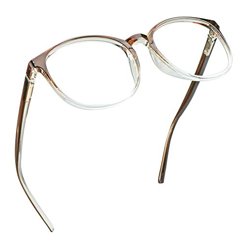 LifeArt Blue Light Blocking Brille, Anti Eyestrain, Computer Lesebrille, TV Brille für Frauen Männer(klar braun,2.00 Vergrößerung) von LifeArt