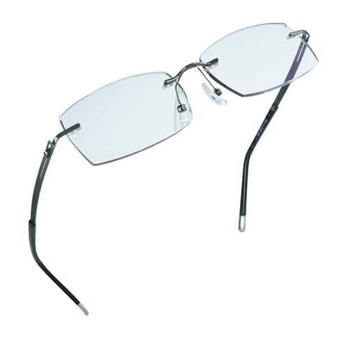 LifeArt Blue Light Blocking Brille, Computer Lesebrille, Anti Blaue Strahlen, Reduzieren Eyestrain, Randlose Rahmen getönte Linse mit Diamant, stilvoll für Männer und Frauen (+2.00) von LifeArt