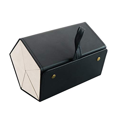 LifeArt Brillenetui, Hartschale, tragbares Sonnenbrillenetui, modisches PU-Leder-Brillenetui, leicht, G_5 Steckplätze, Schwarz, Medium von LifeArt