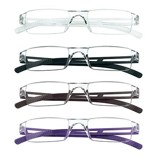 LifeArt Lesebrillen, Blaulicht-Blockierbrille, Computer-Lesebrille für Damen und Herren, Brillengestell mit rechteckigem Mode-Design (4 Farbe, 1.75) von LifeArt