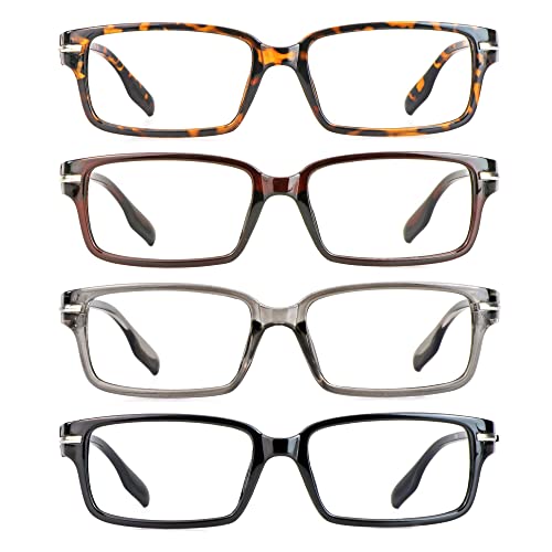 LifeArt Lesebrillen, Blaulicht-Blockierbrille, Computer-Lesebrille für Damen und Herren, Brillengestell mit rechteckigem Mode-Design (4 Farbe, 2.00) von LifeArt