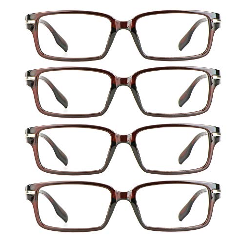 LifeArt Lesebrillen, Blaulicht-Blockierbrille, Computer-Lesebrille für Damen und Herren, Brillengestell mit rechteckigem Mode-Design (4 Rot, 3.00) von LifeArt