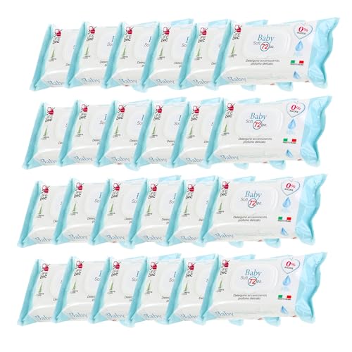 LifeChic Babytücher mit Wasser, für empfindliche Haut, alkoholfrei, hautfreundlich, pH-Wert 5,5, sanft parfümiert, 1728 Stück (24 Packungen) von LifeChic