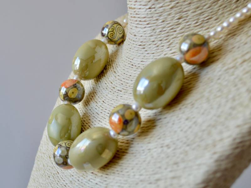 Handfarbe Special Desinged Porzellan Halskette Größe Rund 18Mm Oval 23x32Mm Und 5, 5 Mm Freshwaterpearl 18" #n54 Handfarbe Special Desinged Porzellan Halskette Größe Rund 18Mm Oval 23x32Mm Und 5, 5 Mm Freshwaterpearl 18" #n54 von LifeGem