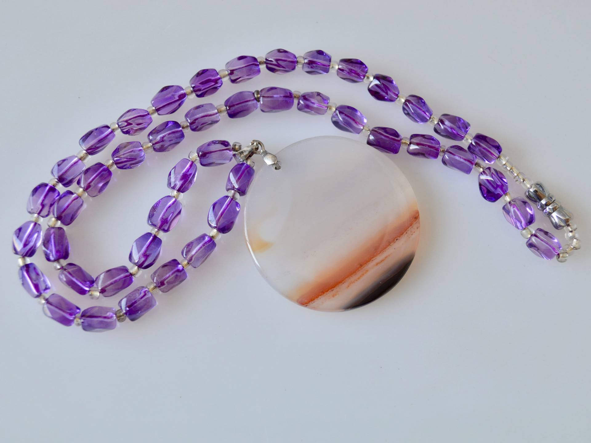 Natürliche Edelstein Achat Anhänger Amethyst Halskette Farbe Stein #n48 Natürliche Edelstein Achat Anhänger Amethyst Halskette Farbe Stein #n48 von LifeGem