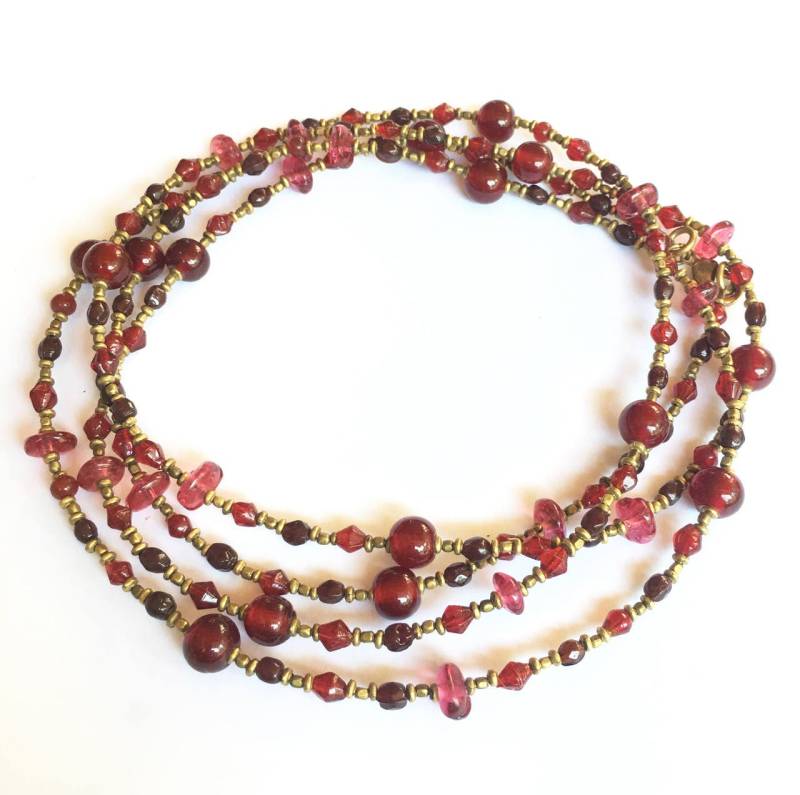 Gaia Glas-Halskette in Rot Für Das Element Feuer von LifeIsAGiftShop