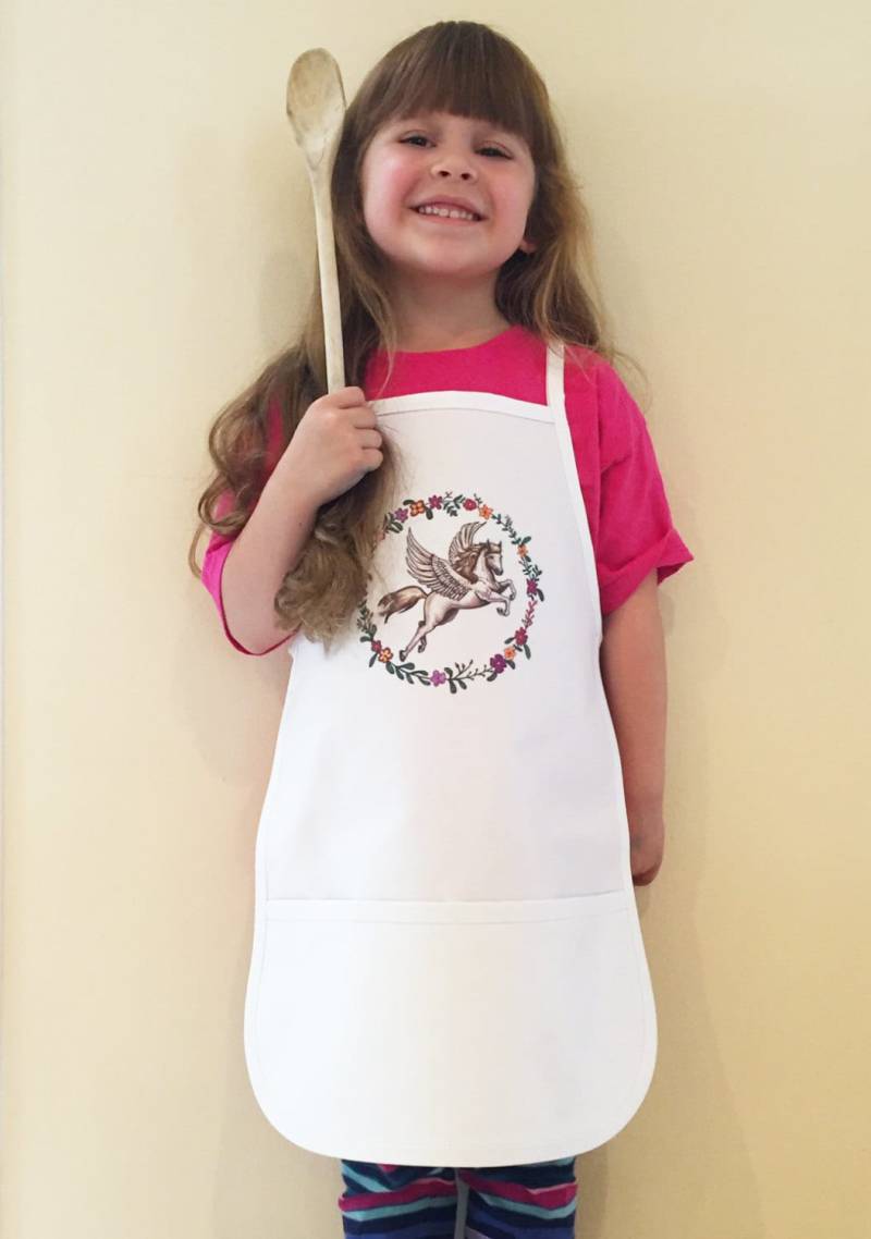 Pegasus Kid's Cotton-Polyester-Schürze Mit Zwei Taschen in Der Mitte von LifeIsAGiftShop