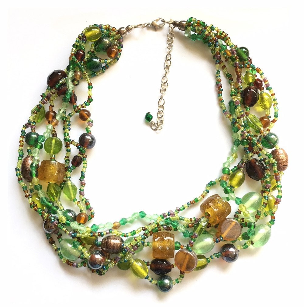 Waldbewohner Halskette Aus Getrommeltem Glas von LifeIsAGiftShop