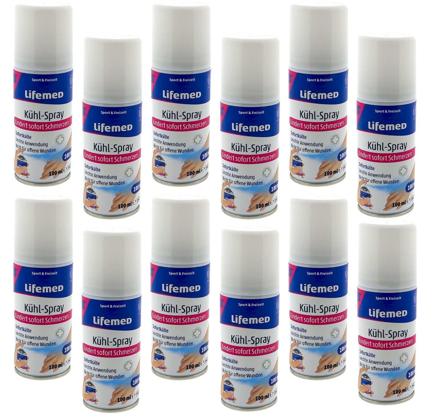 LifeMed Erste-Hilfe-Set Lifemed Kühlspray 100 ml 12 x 100 ml, (Sparset, 12 St), Kühlspray Kühlgel Sportspray Erste Hilfe Spray Kältespray von LifeMed