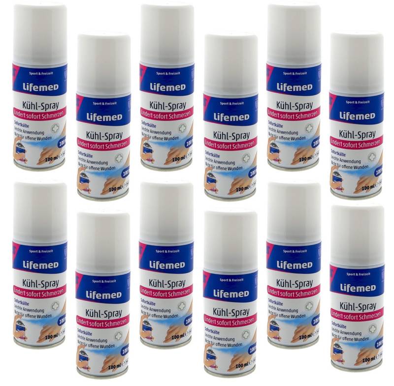 LifeMed Erste-Hilfe-Set Lifemed Kühlspray 100 ml 12 x 100 ml, (Sparset, 12 St), Kühlspray Kühlgel Sportspray Erste Hilfe Spray Kältespray von LifeMed