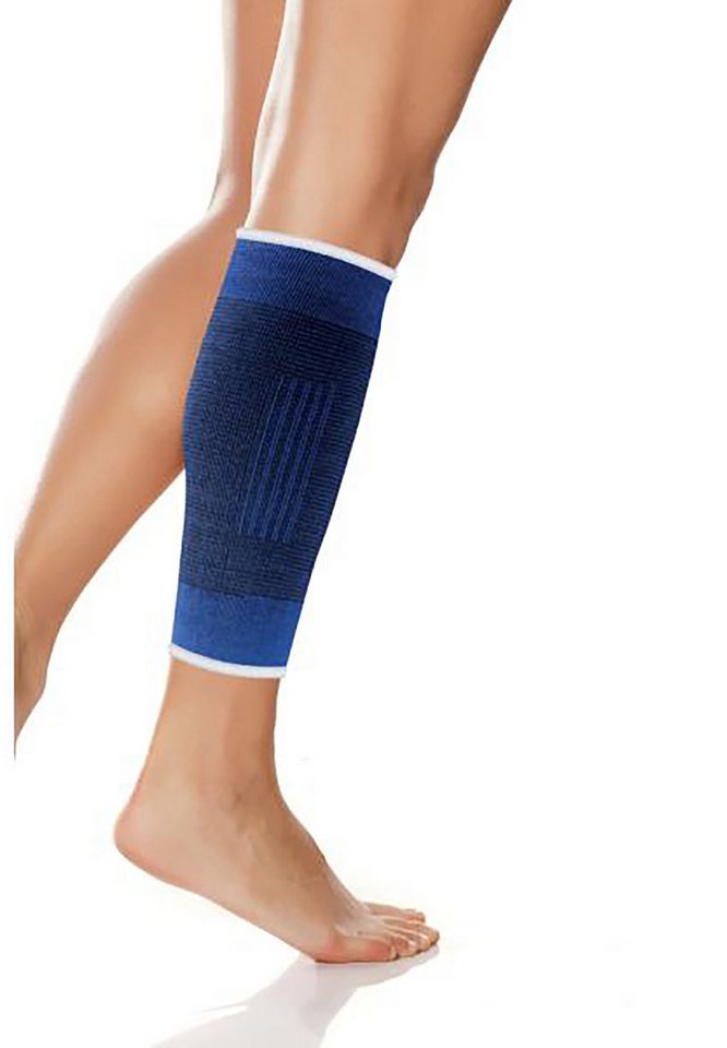 LifeMed Fußbandage WADENBANDAGE elastisch Wadenschutz Unterschenkelbandage (Größe M - 52), Blau Wadenstütze Wadenschoner Sportbandage Waden Bandage Sport von LifeMed