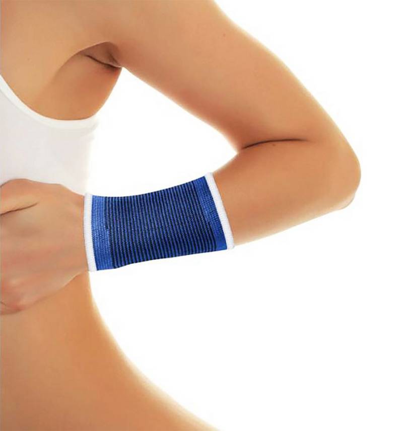 LifeMed Handbandage HANDBANDAGE elastisch Blau Handgelenkbandage (Größe XL - 51), Handgelenkstütze Handgelenkschoner Handgelenk Hand Bandage von LifeMed