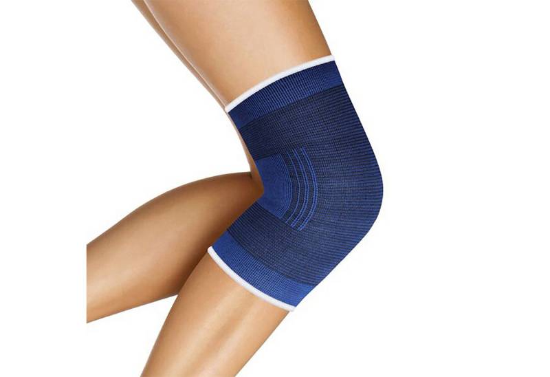 LifeMed Kniebandage KNIEBANDAGE elastisch blau Sportbandage Kniebandagen (Größe XL - 28), Knie Bandage Bandagen Knieschoner Kniestütze Knieverband von LifeMed