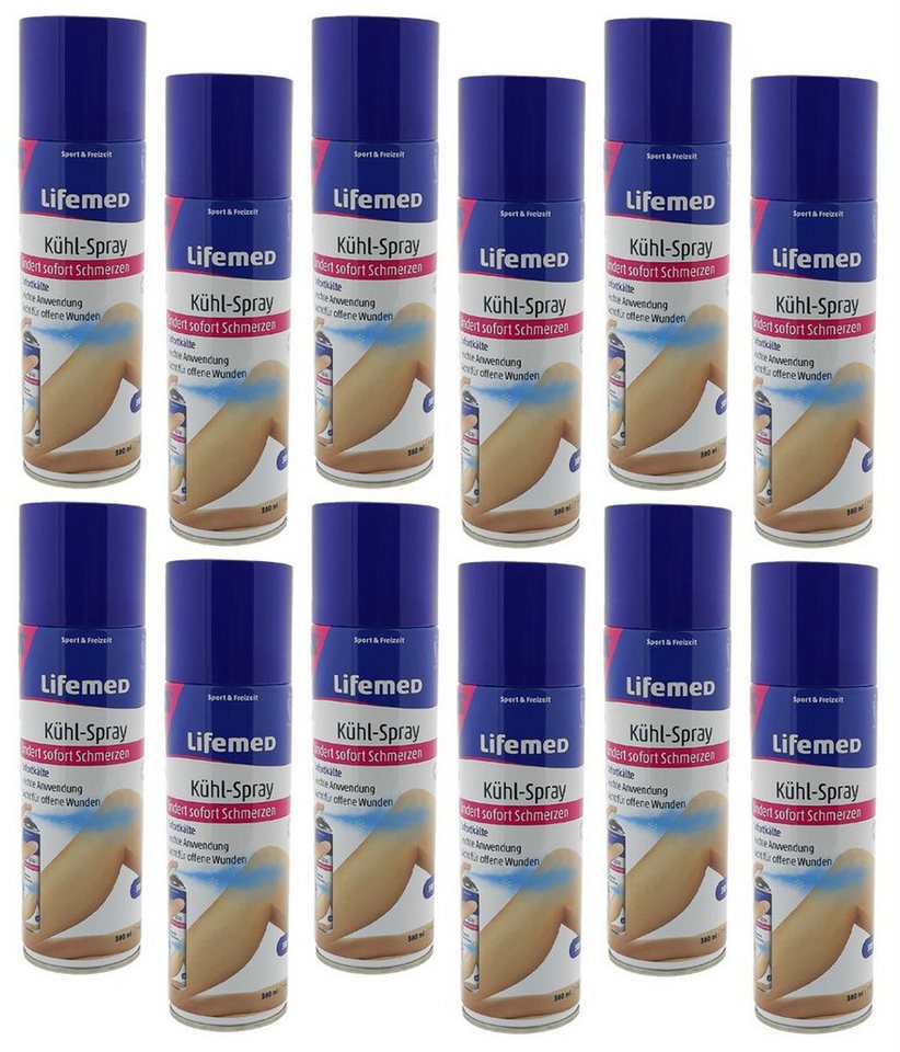 LifeMed Kühlpad 12 x 300 ml "Lifemed" Kühlspray, Set 12-tlg., Kühlspray, Eisspray Sportkältespray Kühlung Sportverletzung von LifeMed