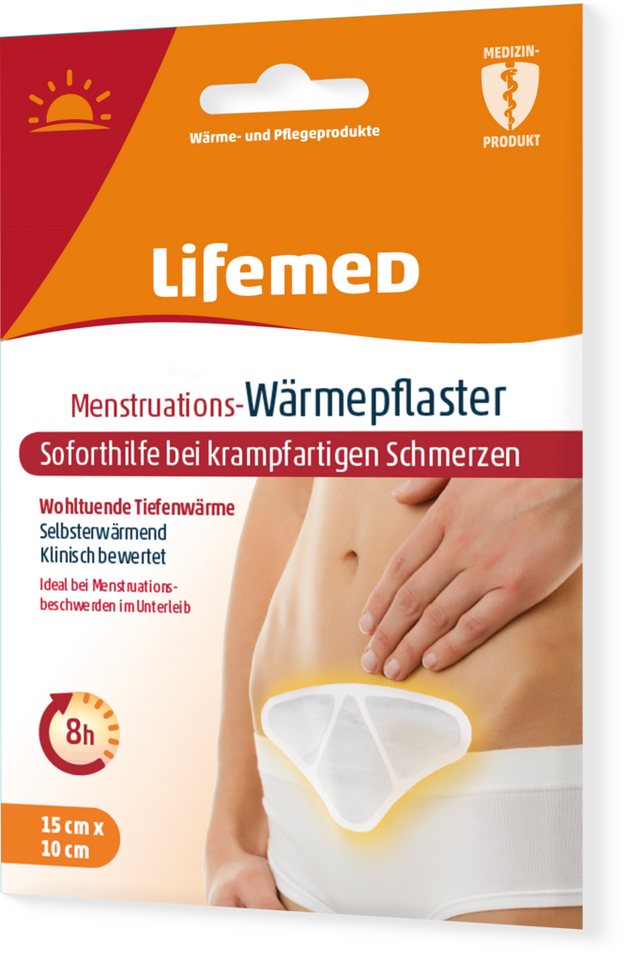 LifeMed Wärmepflaster Menstruations-Wärmepflaster 15 cm x 10 cm gegen krampfartige Schmerzen (1 St) von LifeMed
