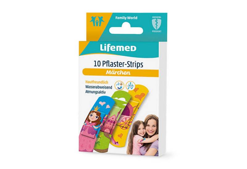 LifeMed Wundpflaster 10 "Lifemed" Pflaster-Strips 6,0 cm x 1,7 cm "Märchen" (Set, 10 St., Kinderpflaster), pflasterverband Kinderpflaster Kunterbunt von LifeMed