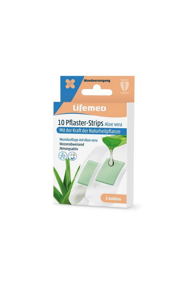 LifeMed Wundpflaster 10 Lifemed Pflaster-Strips weiss Aloe vera 2 Größen von LifeMed