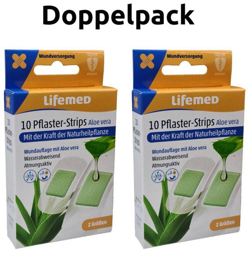 LifeMed Wundpflaster 120x Pflaster-Strips weiss "Aloe vera" 2 Größen, AloeVera Pflaster Wundpflaster Streifenpflaster Wundpflaster Wundschne von LifeMed