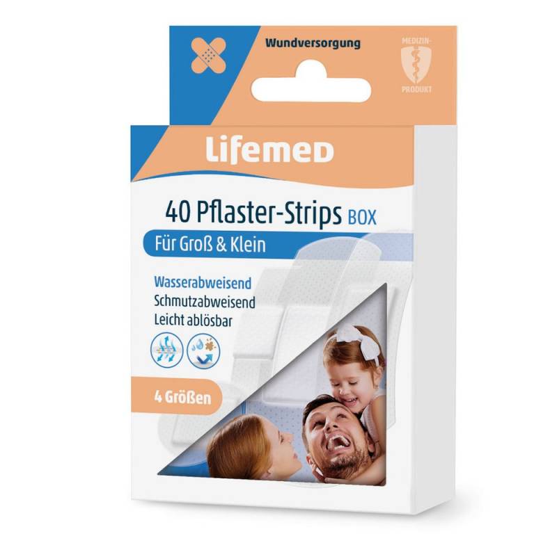 LifeMed Wundpflaster Lifemed® - Pflaster-Strips - halbtransparent - 40 Stück von LifeMed