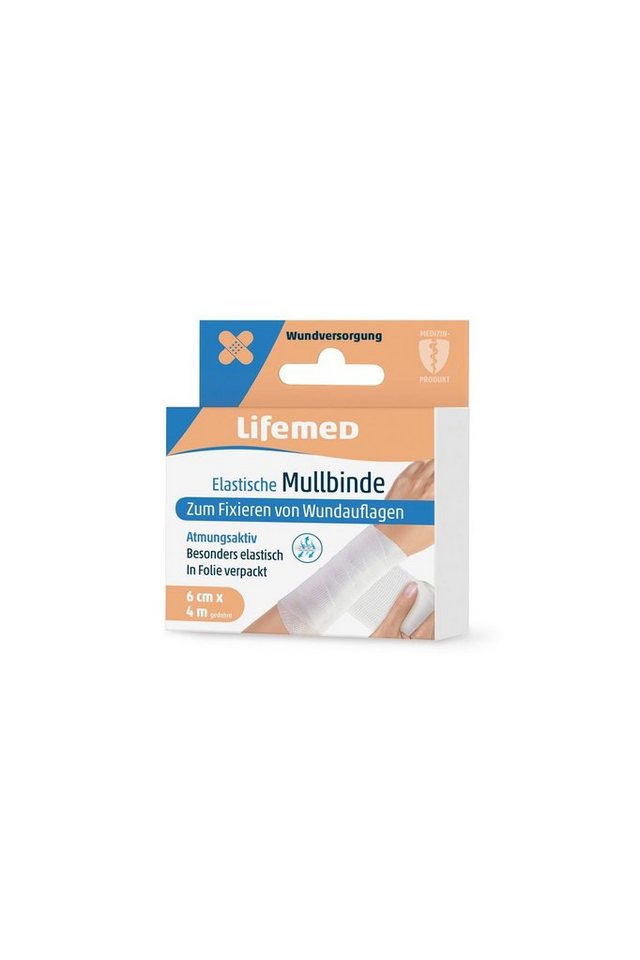 LifeMed Wundpflaster Lifemed Elastische Mullbinde 4 m x 6 cm weiss von LifeMed
