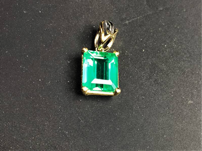 Grüne Labor-Erstellte Smaragd 925 Halskette von LifeOfJewelry
